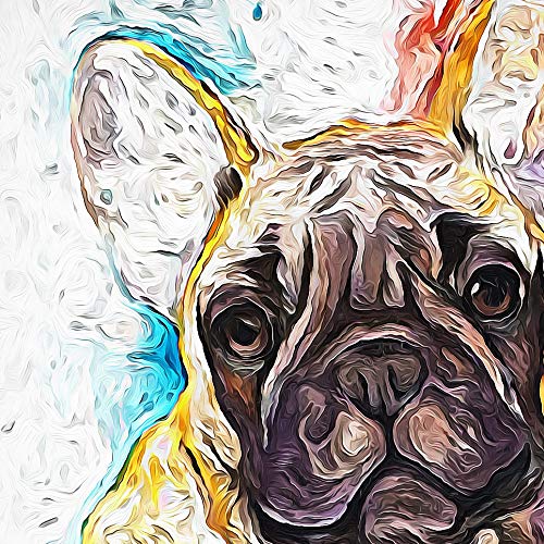 犬と女性の油彩画 金色フレーム 絵画 油彩画 風景画 『画題ラ・セーヌ』金色木製フレーム付き お宝品